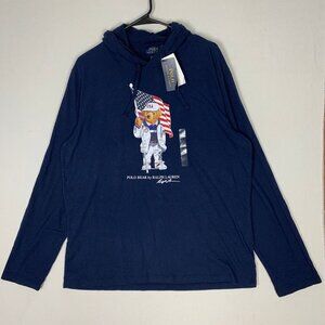 Polo Ralph Lauren Team USA Bear Olympics 2020 Hoodie T-shirt Navy NWT